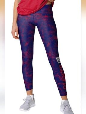 NWT Women’s NFL NY GIANTS Blue & Red Graphic Leggings - Team Logo MEDIUM